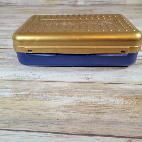 Spacemaker Pencil Box Blue & Gold Made In USA - Picture 7 of 16